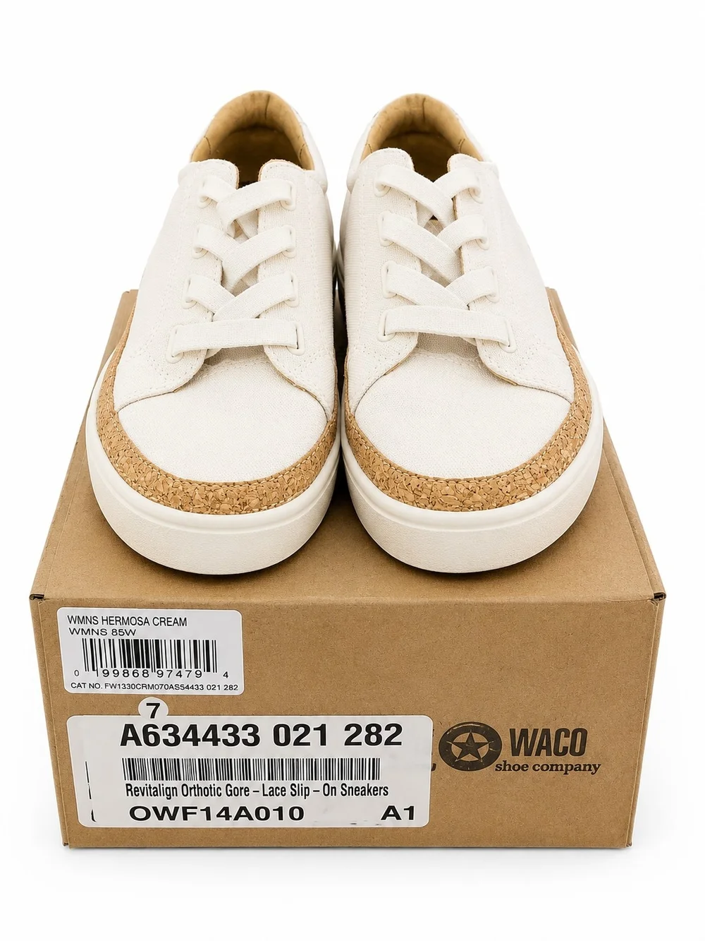Revitalign White Canvas Lace Up Slip On Comfort Sneakers NIB Womens Sizes 7-11